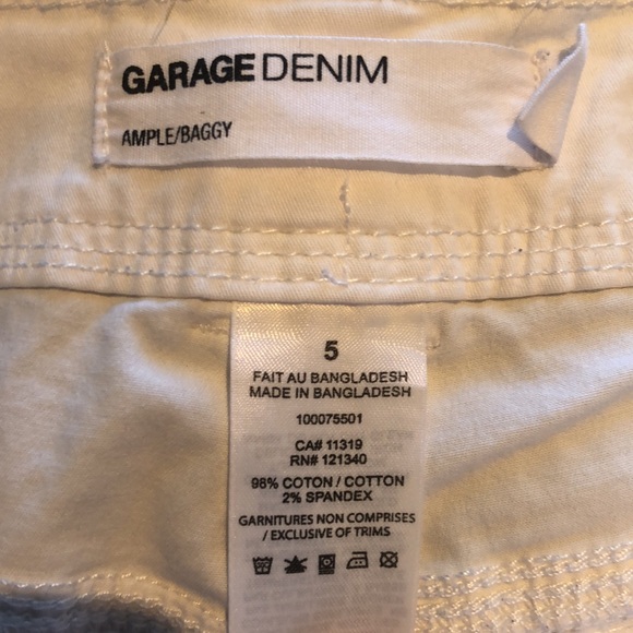 Garage, white loose cargo pants. Size US 5. - Picture 4 of 5
